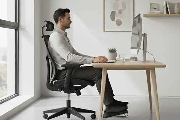Cadeira presidente: Ergonomia no home office minimalista.