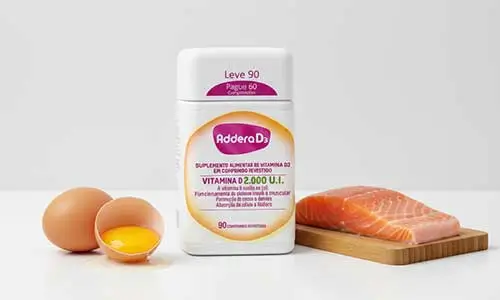 Para imunidade baixa, suplemento de Vitamina D3 Addera para ativação de linfócitos e regulação do sistema imune.