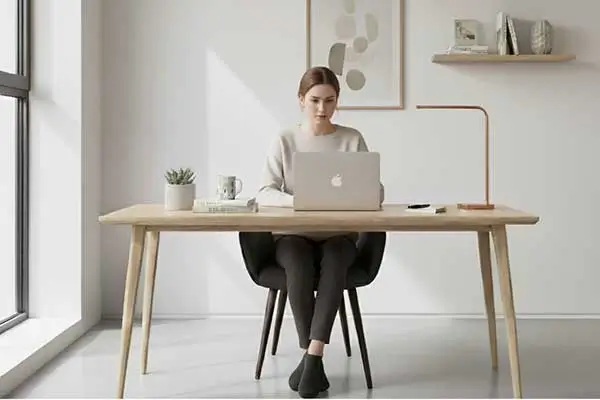 Home-office minimalista. Foco sem distração e estresse.