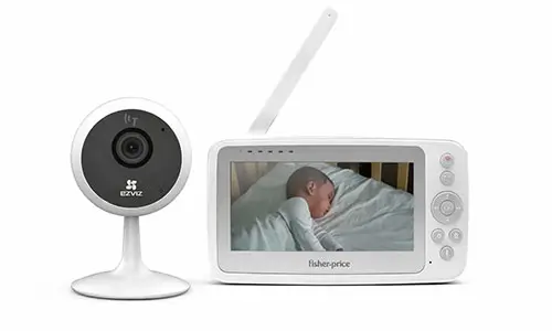Uma casa moderna com câmera de visão noturna, seu bebê mais seguro e você dormindo melhor. 