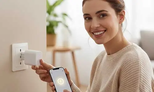 Tomadas inteligentes são simples de instalar, basta inserir na simples que já existe na parede.